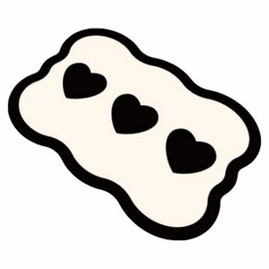 원이네 모던 무드 규조토 발매트, 웨이브 하트 아이보리, 1개