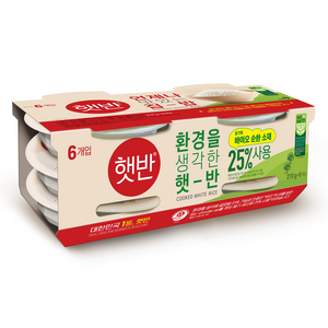 햇반 환경을 생각한 백미밥, 210g, 6개