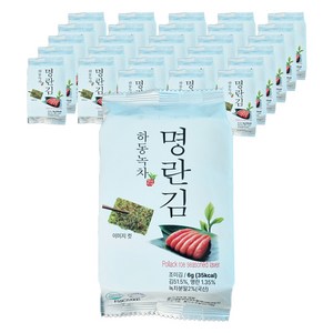 맛있는 밥도둑 하동 녹차 명란 도시락 조미 김, 6g, 24개