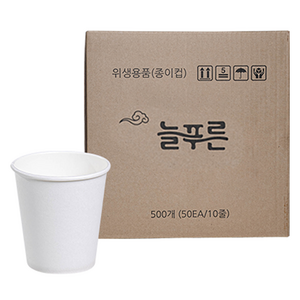 neulpuleun 무인쇄 종이컵 196ml, 1개, 500개입