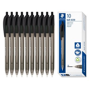스테들러 4230 볼펜 1mm 10p, 검정, 1개