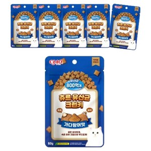 챠오츄르 고양이 츄르 유산균 크런키, 가다랑어, 60g, 6개