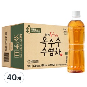 광동옥수수수염차 그린 무라벨, 490ml, 40개