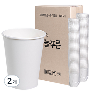 늘푸른 무인쇄 종이컵 380ml, 300개입, 2개