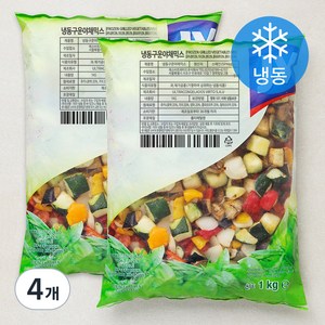 구운야채믹스 손질채소 (냉동), 1kg, 4개