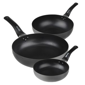 쿡앤쿡 국산 하드앤롱 아노다이징 후라이팬 3종세트, 혼합색상, 후라이팬 20cm + 후라이팬 26cm + 궁중팬 26cm, 1세트