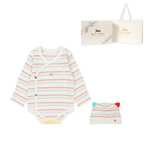 에뜨와 유아용 에이블 순면 배내 바디 수트 + 신생아 모자 선물 세트