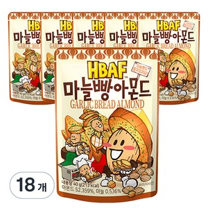 HBAF 마늘빵 아몬드, 40g, 18개