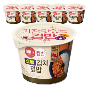 햇반컵반 스팸김치덮밥, 251g, 6개