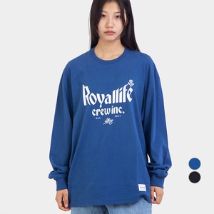 Royallife 남녀공용 빈티지 로고 롱슬리브 면 긴팔 티셔츠 RLLR3003