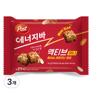 포스트 에너지바 액티브 미니, 210g, 3개