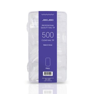 젤로젤로 인조 네일 팁 500p 세트, 1세트, 풀팁 투명