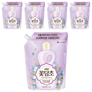 [비건라이프] 샤프란 꽃담초 섬유유연제 라벤더&파인 리필, 5개, 1.6L
