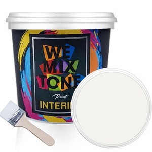 WEMIXTONE 내부용 INTERIOR 수성 페인트 1L + 붓, WMT0011P01 + 랜덤 발송, 1세트