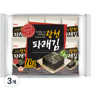 삼육김 광천 파래 도시락김 16p, 64g, 3개