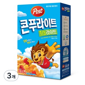 포스트 콘푸라이트1/3슈거라이트 시리얼, 530g, 3개