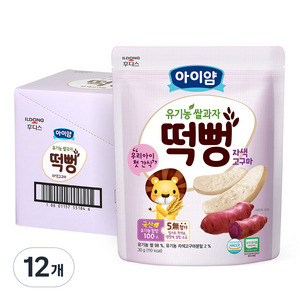 일동후디스 아이얌 유기농 쌀과자 떡뻥, 고구마맛, 30g, 12개