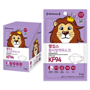 웰킵스 뉴스마트황사마스크 KF94 대형, 25개입, 1개, 백색