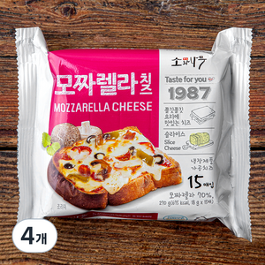 소와나무 한장 한장 포장된 모짜렐라치즈, 270g, 4개