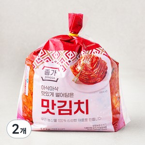 종가 아삭아삭 맛있게 썰어담은 맛김치, 1.7kg, 2개