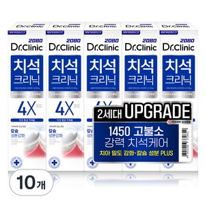 2080 닥터크리닉 고불소 1450 치석치약 2.0, 140g, 10개