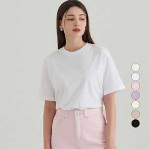 ELLE PARIS 베이직 라운드넥 반팔 티셔츠