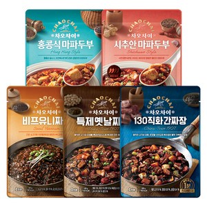 차오차이 짜장 마파두부 체험팩 180g x 5종 세트, 900g, 1세트