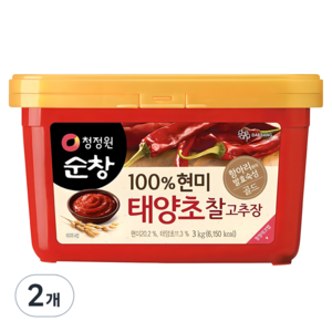 청정원순창 100% 현미 태양초 찰고추장, 3kg, 2개