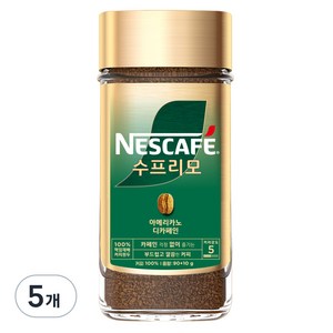 네스카페 수프리모 디카페인 아메리카노 병 원두커피믹스, 100g, 1개입, 5개