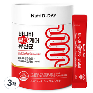 뉴트리디데이 바나바 혈당케어 유산균 60p, 120g, 3개