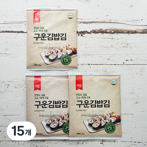 김이가 구운김밥김 15매, 30g, 15개