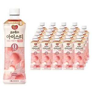 동원보성홍차 아이스티 제로 복숭아, 500ml, 24개