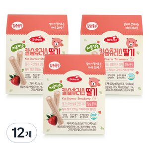 베베스트 처음먹는 칼슘 츄러스, 딸기맛, 45.5g, 12개