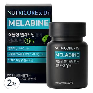 뉴트리코어 식물성 멜라토닌 함유 멜라바인 1mg, 9g, 2개