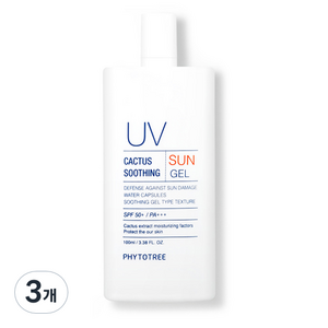 피토트리 선인장 수딩 아쿠아 선젤 SPF50+ PA+++, 100ml, 3개