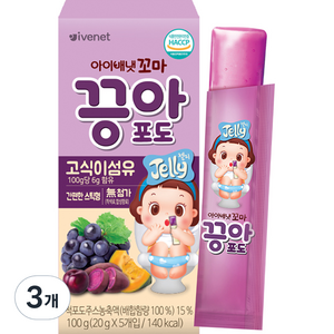 아이배냇 꼬마 끙아젤리 포도, 3개, 포도맛, 100g