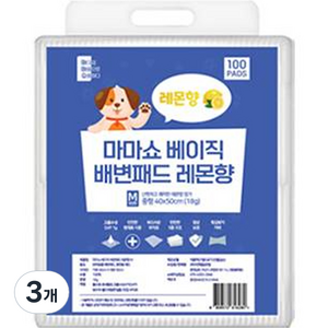 마마쇼 강아지 베이직 배변패드 레몬향, 100개입, 3개