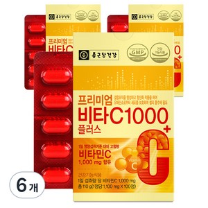 종근당건강 프리미엄 비타C 1000플러스, 100정, 1100mg, 6개