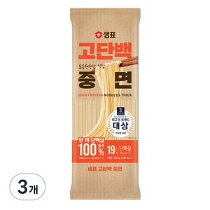 샘표 고단백 중면, 400g, 3개