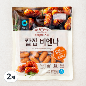 청정원 리치부어스트 칼집 비엔나 소시지, 300g, 2개