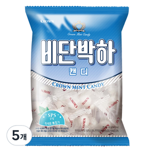 크라운 비단박하캔디, 140g, 5개