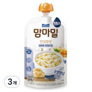 맘마밀 안심밥상 레토르트 이유식 140g, 닭백숙 찹쌀진밥, 3개