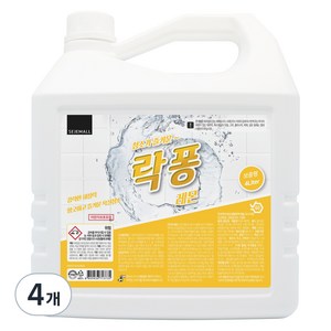 락퐁 욕실 청소세제 레몬향, 4L, 4개