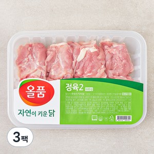 올품 무항생제 인증 자연이키운닭 다리살 (냉장), 600g, 3팩