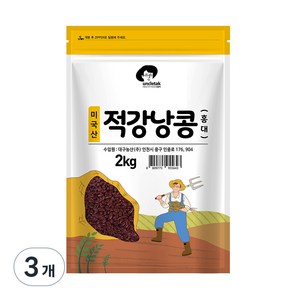 엉클탁 적강낭콩 홍대, 2kg, 3개