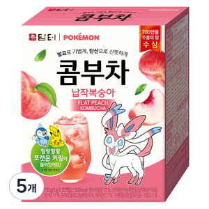 담터 포켓몬 콤부차 납작복숭아, 5g, 30개입, 5개