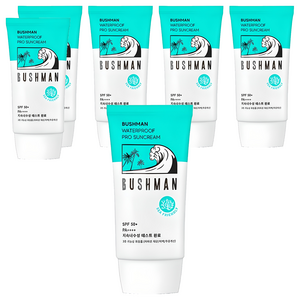 부쉬맨 워터프루프 프로 선크림 SPF50+ PA++++, 50g, 6개