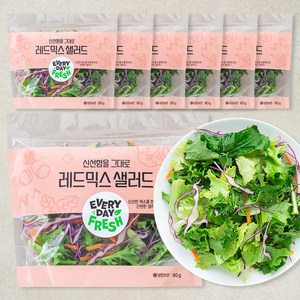 신선함을 그대로 레드믹스 샐러드, 80g, 7팩