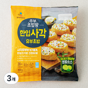 CJ씨푸드 한입사각유부초밥, 400g, 3개