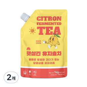 햇살긴 유자효차, 1kg, 2개, 1개입